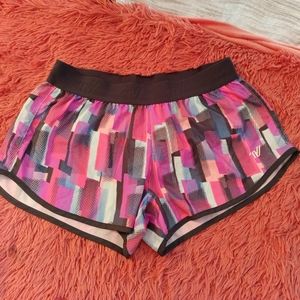 Girls Varsity Cheerleader Multicolored Practice Shorts Built In Brief Medium